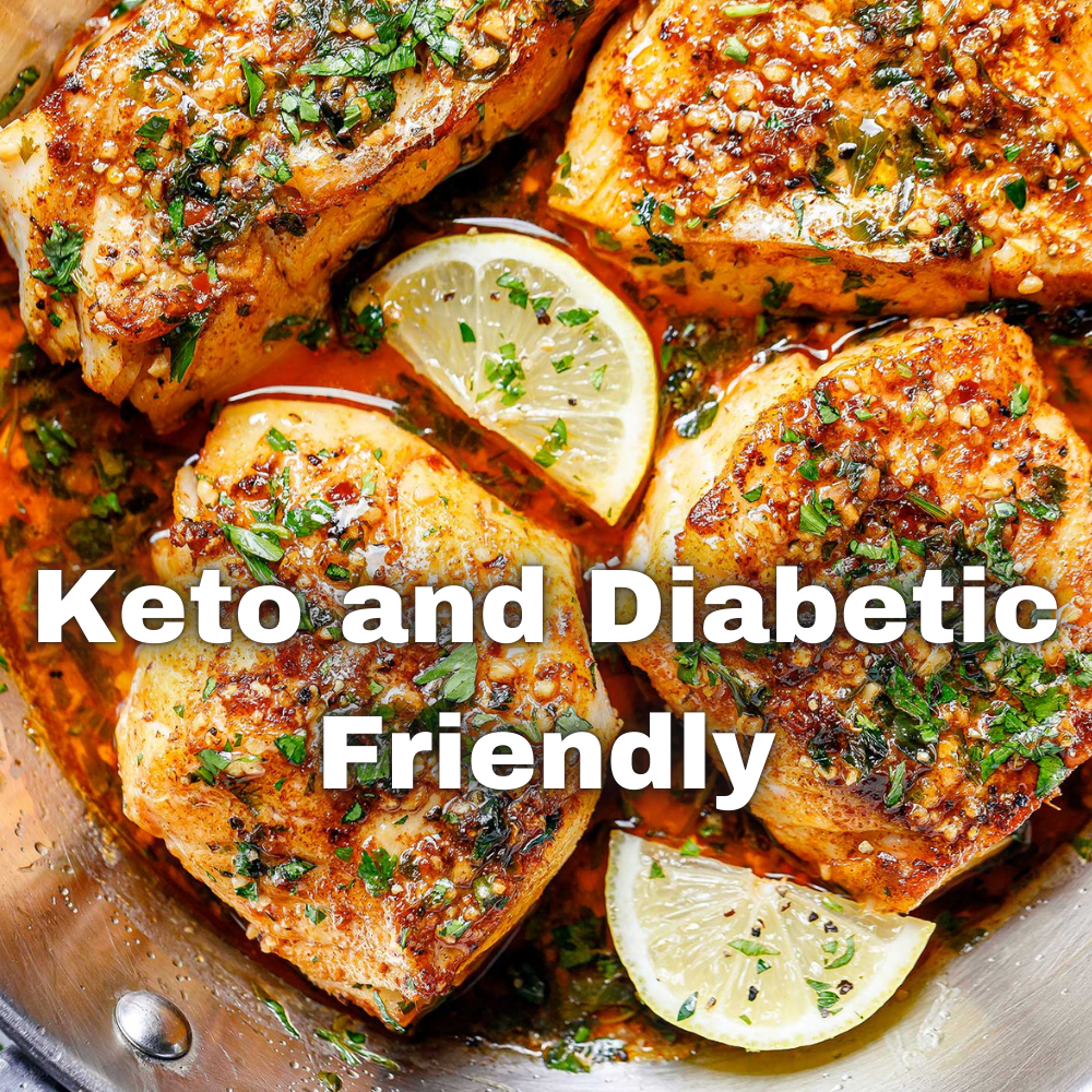 Lemon Garlic Butter Baked Fish with Cauliflower Rice: A Keto and Diabetic-Friendly Recipe
